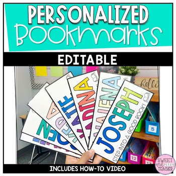 editable personalized bookmarks teaching resources tpt