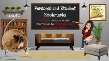 Preview of Personalized Bookmarks *Great for Student Gifts or Content Anchor Charts!