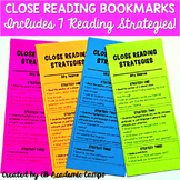 Close Reading Bookmarks for Middle School