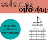 2024-2025 Monthly Calendar - Coloring Pages