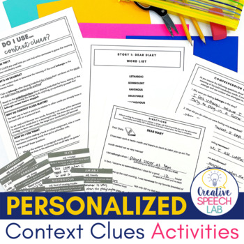 Preview of Personalized Context Clues Activities