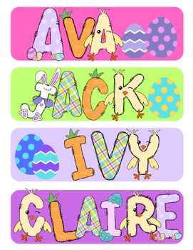 Preview of Personalized Easter Bookmarks Editable Easter Alphabet Spring Printables