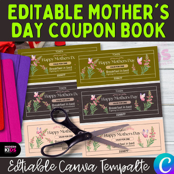 Preview of Personalized Editable Mother's Day Coupon Book - CANVA Template