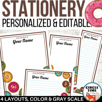 Preview of EDITABLE Stationery, Parent Letter Templates, Donuts with Dad Invitation