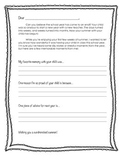 Personalized End of the Year Letter for Parents