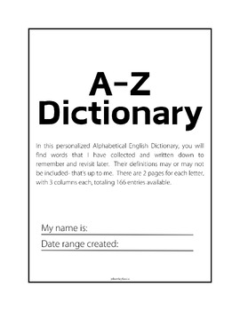 Preview of Personalized English Alphabetical Dictionary