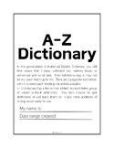 Personalized English Alphabetical Dictionary WITH (some) Entries