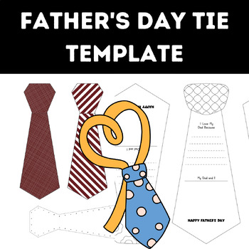 Personalized Father's Day Printable Tie Template Unique Gift Idea 