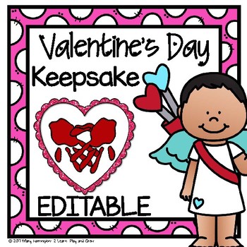 Preview of Valentine's Day Handprint Craft and Gift - Editable PDF Personalized with Name