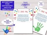 Personalized Handprint Gift for Mom, Keepsake Mother's Day