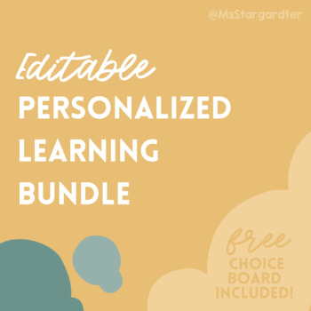 Preview of Personalized Learning Bundle | Choice Boards & Playlists | Editable