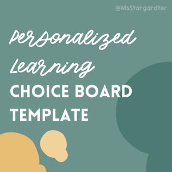 Preview of Personalized Learning Choice Board Template