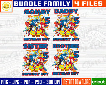 Sonic Birthday Family PNG, JPG