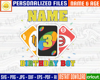 Personalized Name and Age Uno Birthday SVG, Uno Birthday SVG by Nadas Store