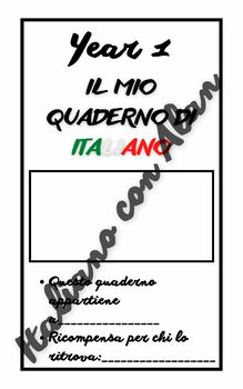 Personalized Printable Italian Book Covers - YEAR 1 to YEAR 6