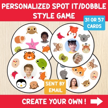 Preview of Personalized Spot It/Dobble Style Game, Create Your Printable Card Game,Matching