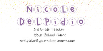 Preview of Personalized Teacher Email Signature | Bubble Letters | Colorful | Customizable