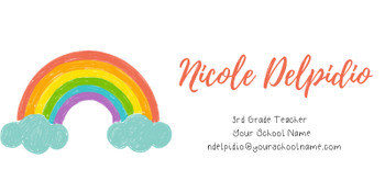 Preview of Personalized Teacher Email Signature | Classic Rainbow | Bright Colors |