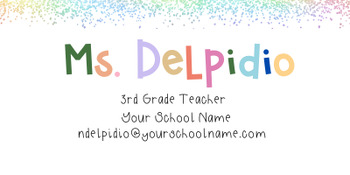 Preview of Personalized Teacher Email Signature | Funky Fun Font Letters | Rainbow |