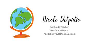 Preview of Personalized Teacher Email Signature | Social Studies | Globe | World History |