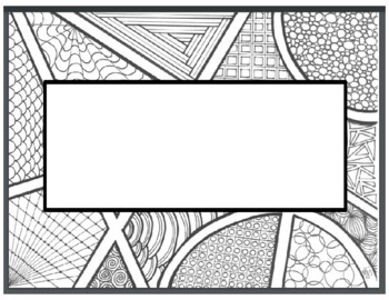 Preview of Personalized Zentangle Coloring Pages - For Word Walls, Names, Quotes, Etc.