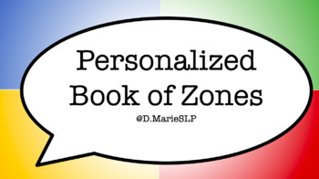 Preview of Personalized Zones Book - Social Stories for Social/Emotional Learning