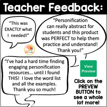 Personification Activities | Personification Worksheets by Kirsten's