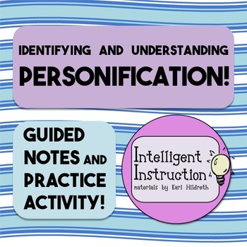 Preview of Personification: Guided Notes, Practice Questions, and Poetry Activity