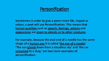 personification examples in poetry