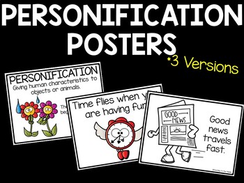 Preview of Personification Posters 3 versions Figurative Language