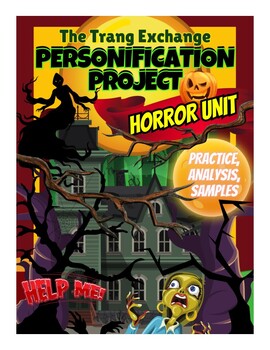 Preview of Horror Personification Project, Practice, Checklist, Rubric, & Mentor Texts