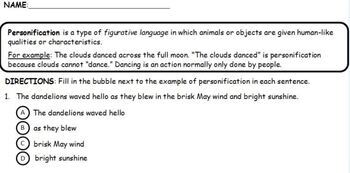 Preview of Personification Worksheets