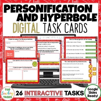 Preview of Personification and Hyperbole Digital Activities | Figurative Language Digital