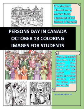 Preview of Persons Day in Canada October 18 (30 Coloring Images for Students)
