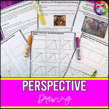 Preview of Perspective Drawing Art Lessons, Activities, & Worksheets
