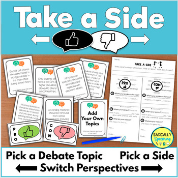 Preview of Perspective Taking Activity with Debate Topics for Middle and High School