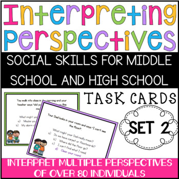 Preview of Perspective Taking Scenarios - Social Skills for Middle School & High School