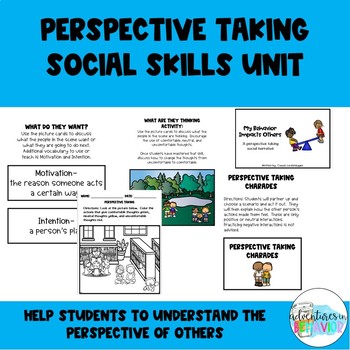 Preview of Perspective Taking Social Skills Unit | Social Emotional Learning