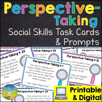 Preview of Perspective Taking Task Cards & Prompts - Social Skills Activities for Empathy