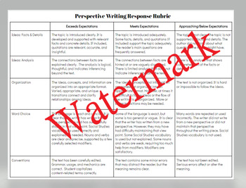 Preview of Perspective Writing Rubric