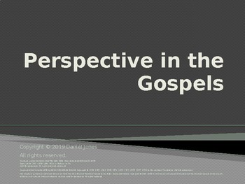 Preview of Perspective in the Gospels-Characteristics of Matthew, Mark, Luke and John PPT