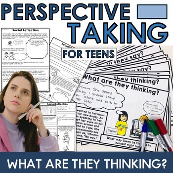 Preview of Perspective taking task cards social skills activities TEENS SEL older students