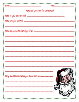 Persuading Santa Template and Letter by timmer5026 | TpT
