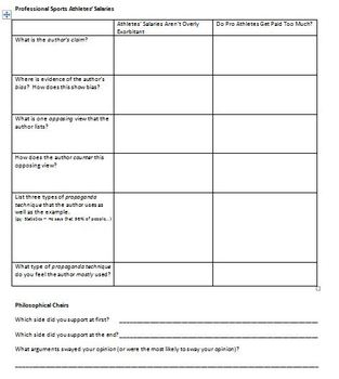 Persuasion Comparison Chart by Heather Fleming | TpT