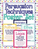 Persuasion Techniques Poster Set: Ethos, Logos, Pathos