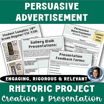 Preview of Persuasive Advertisement Rhetoric Project - Rhetorical Devices & Appeals Project