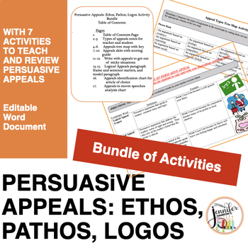 Preview of Persuasive Appeals Ethos Pathos Logos Activities