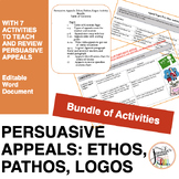 Persuasive Appeals Ethos Pathos Logos Activities