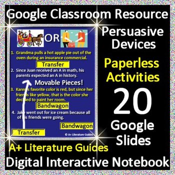 Preview of Persuasive Devices Interactive Notebook Digital Google Slides Google Classroom