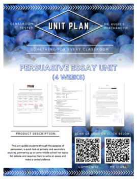 Preview of Persuasive Essay | ELA Unit Plan
